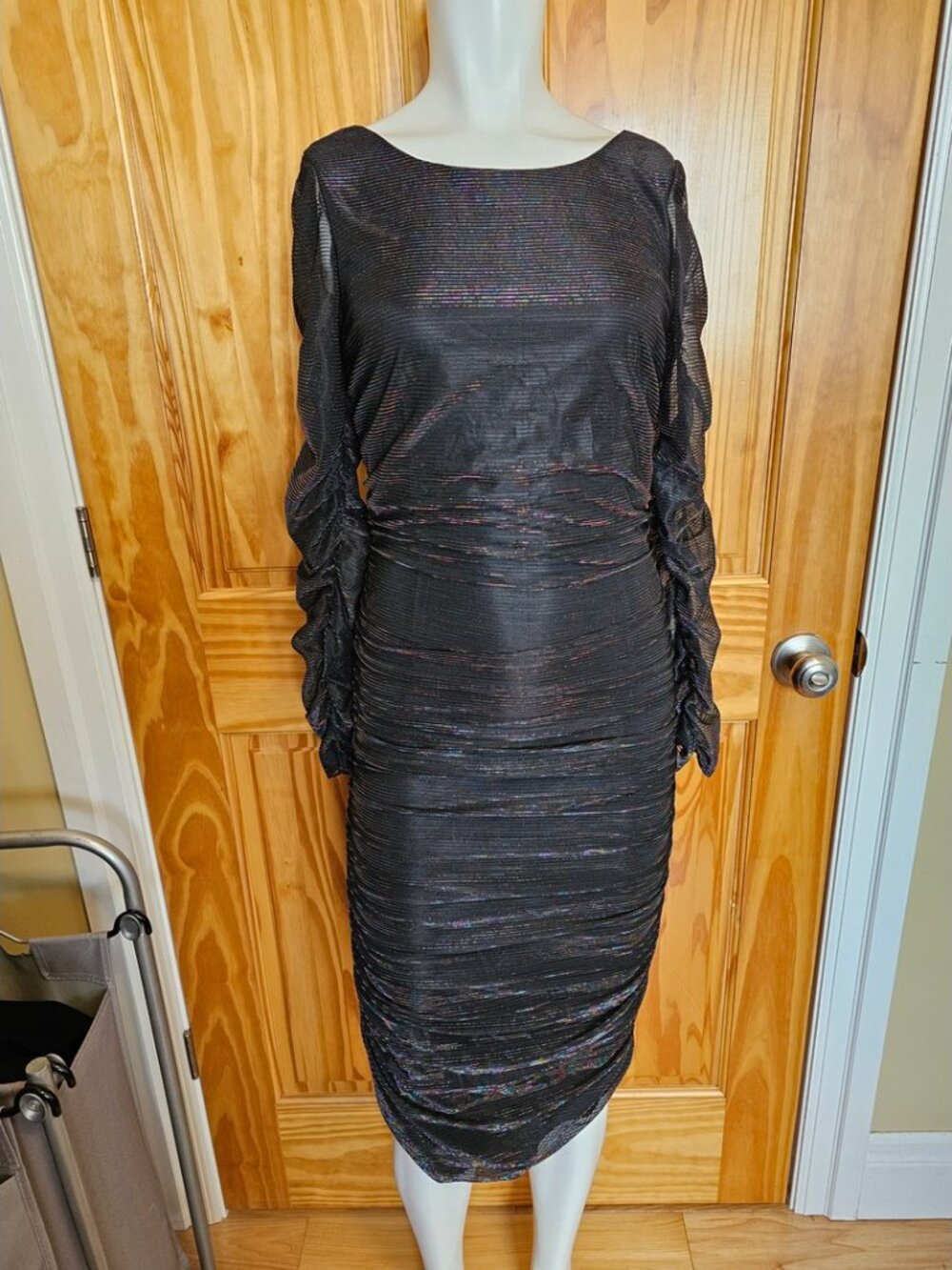 💙 53. RACHEL Rachel Roy Size Small Metallic Rainbow Ruched Dress